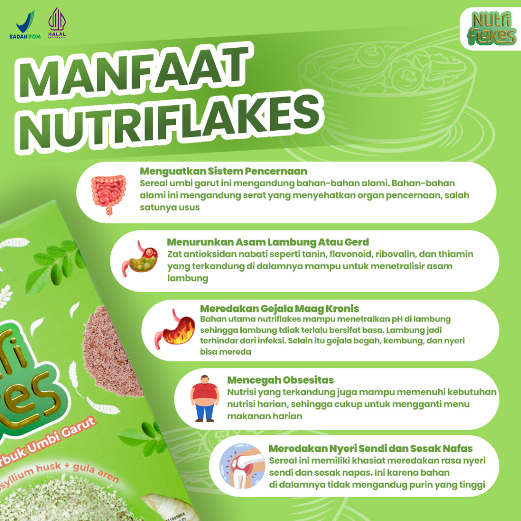 NUTRIFLAKES Cara Tepat Atasi Masalah Lambung Maag Gerd Secara Alami Cukup Konsumsi Sereal Asam Lambung Nutri Flakes