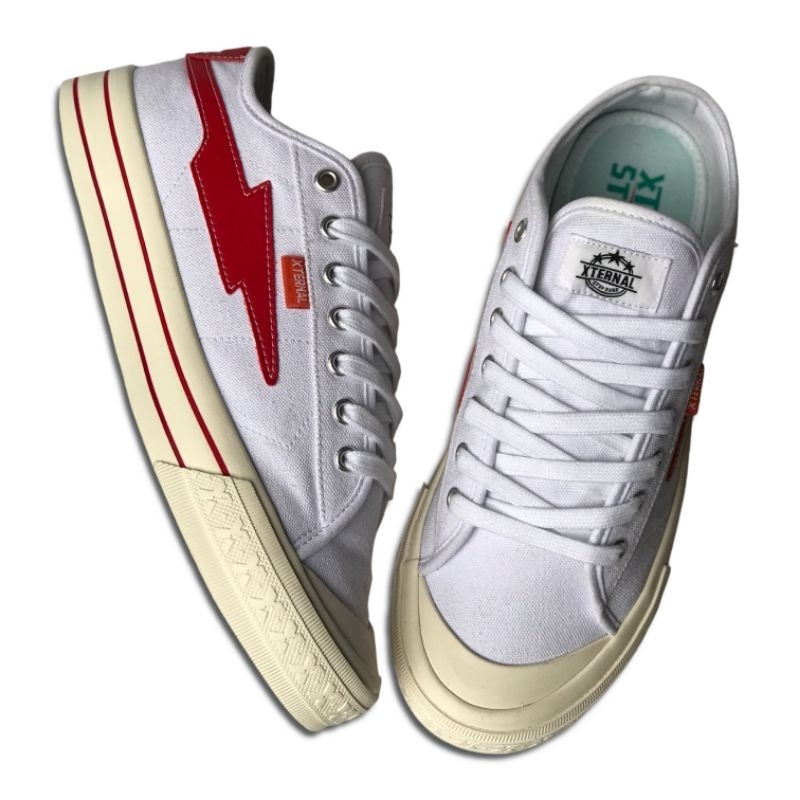 Sepatu XternalStepSure - Mitterns Storm Low White Red