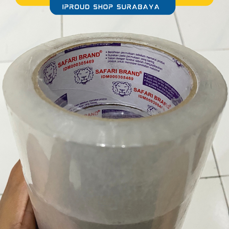 

Lakban Tebal Bening / Coklat 100 Yard OPP Tape Safari Brand