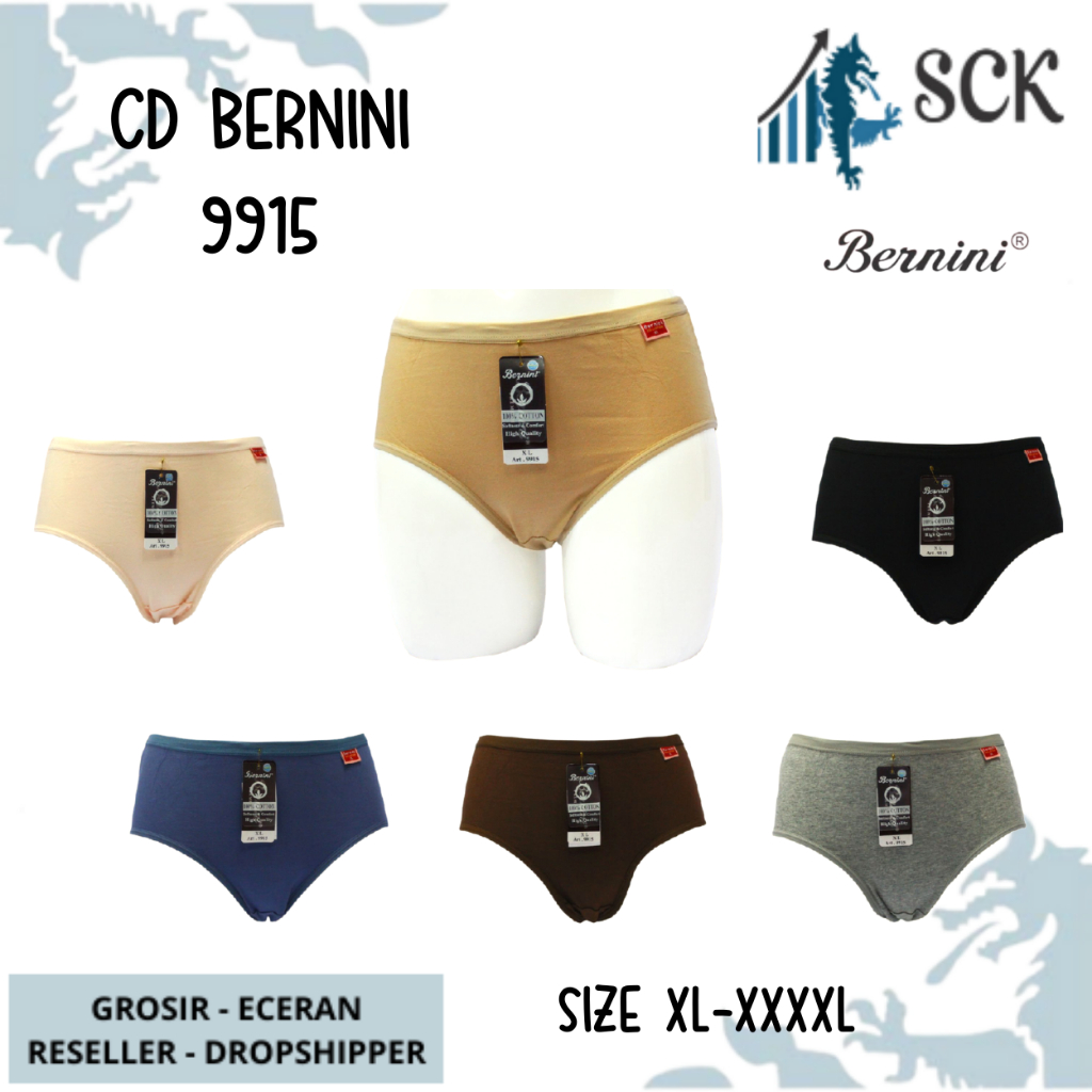 CD Wanita BERNINI 9915 Bahan Katun / Pakaian Dalam Wanita Seamless Halus Maxi - sckmenwear GROSIR