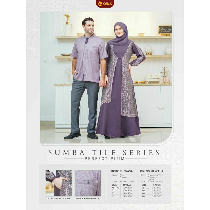 SARIMBIT SUMBA TILE SERIES BY KEKE/Couple gamis dan koko