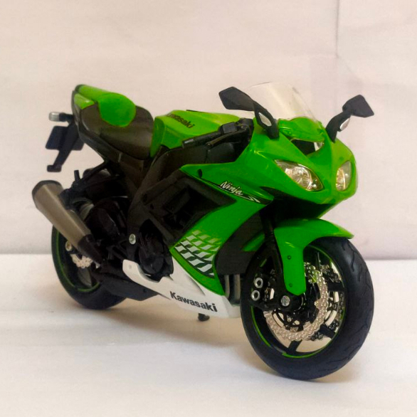 Diecast Motor Kawasaki Ninja ZX 10R Maisto 1:12 Miniatur motor sport mainan anak murah