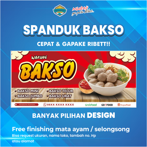 SPANDUK MIE AYAM / SPANDUK BAKSO FREE DESIGN