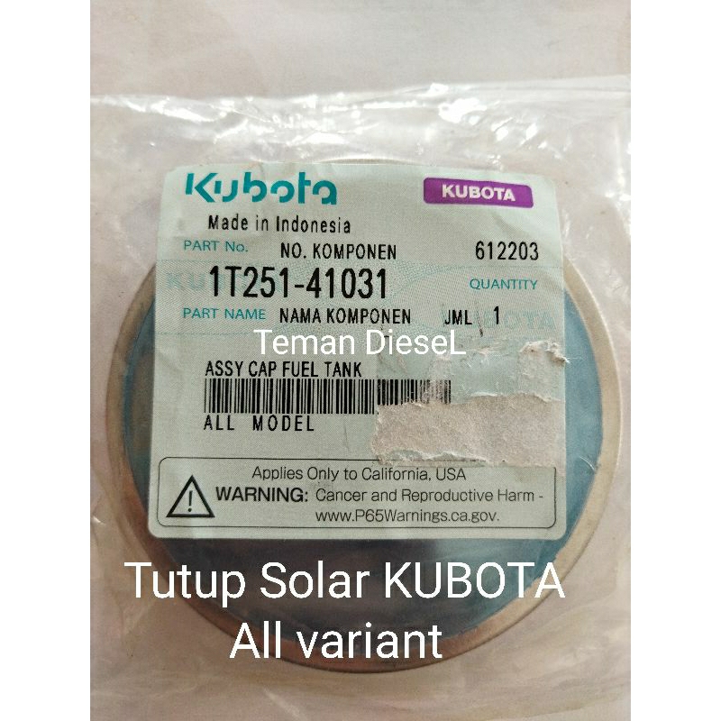 Tutup tangki solar Kubota RD85/all variant original
