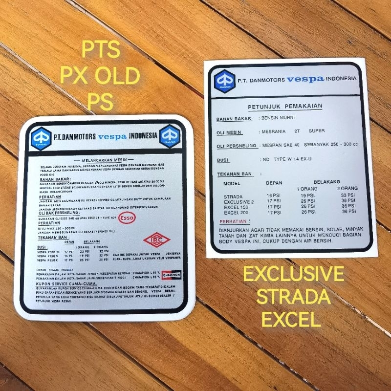 STIKER RUNNING IN VESPA PTS PX EXCEL DANMOTOR