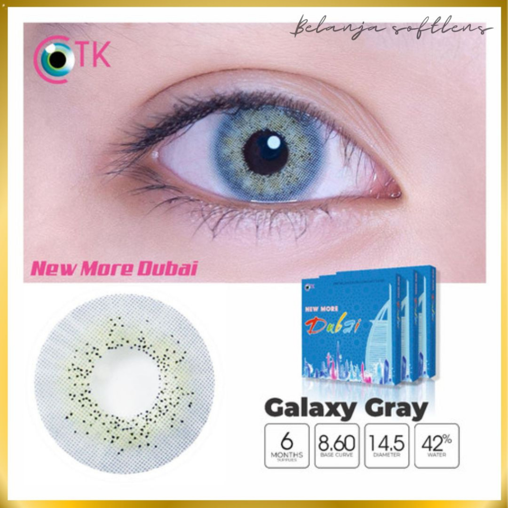 {BISA COD} SOFTLENS NEW MORE DUBAI BY CTK GALAXY GREY NORMAL S/D -6.00