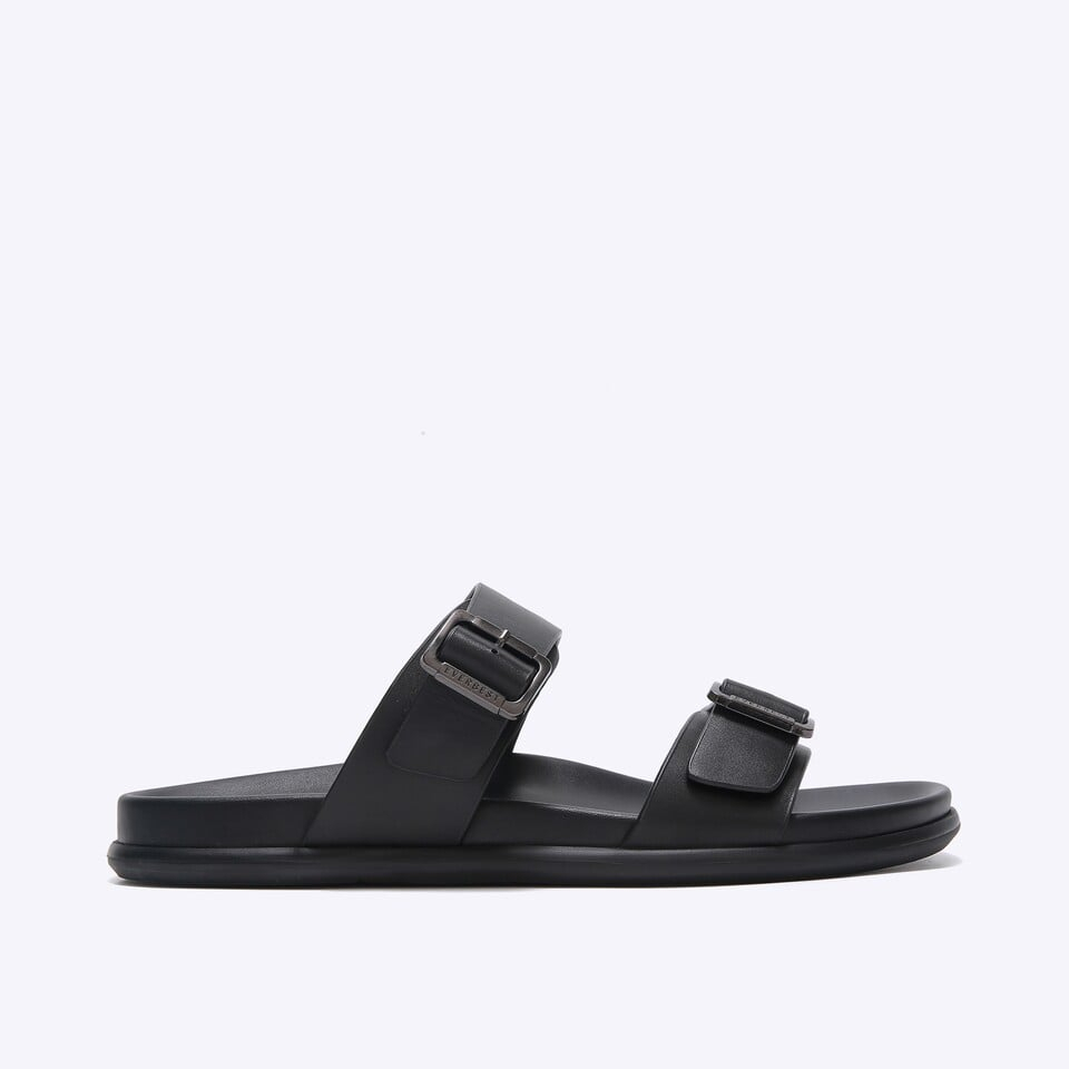 EM52 SANDAL SLIDE EVERBEST PRIA ORIGINAL CASUAL KULIT BRANDED HITAM