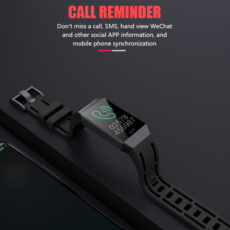 GARANSI❤️Z27 Smart Watch 1.14inches Square Screen IP68 Waterproof Long Standby Notification Watches Heart Rate Monitor Fitness Tracker PK M6 M7 Smartband Band 7