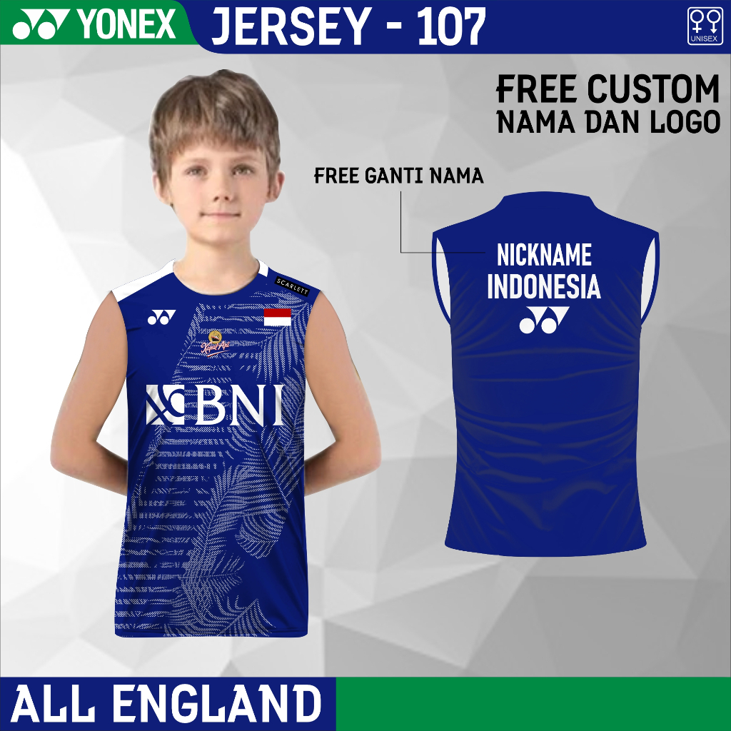 Jersey badminton yn singlet anak baju fajri juara all england 2023
