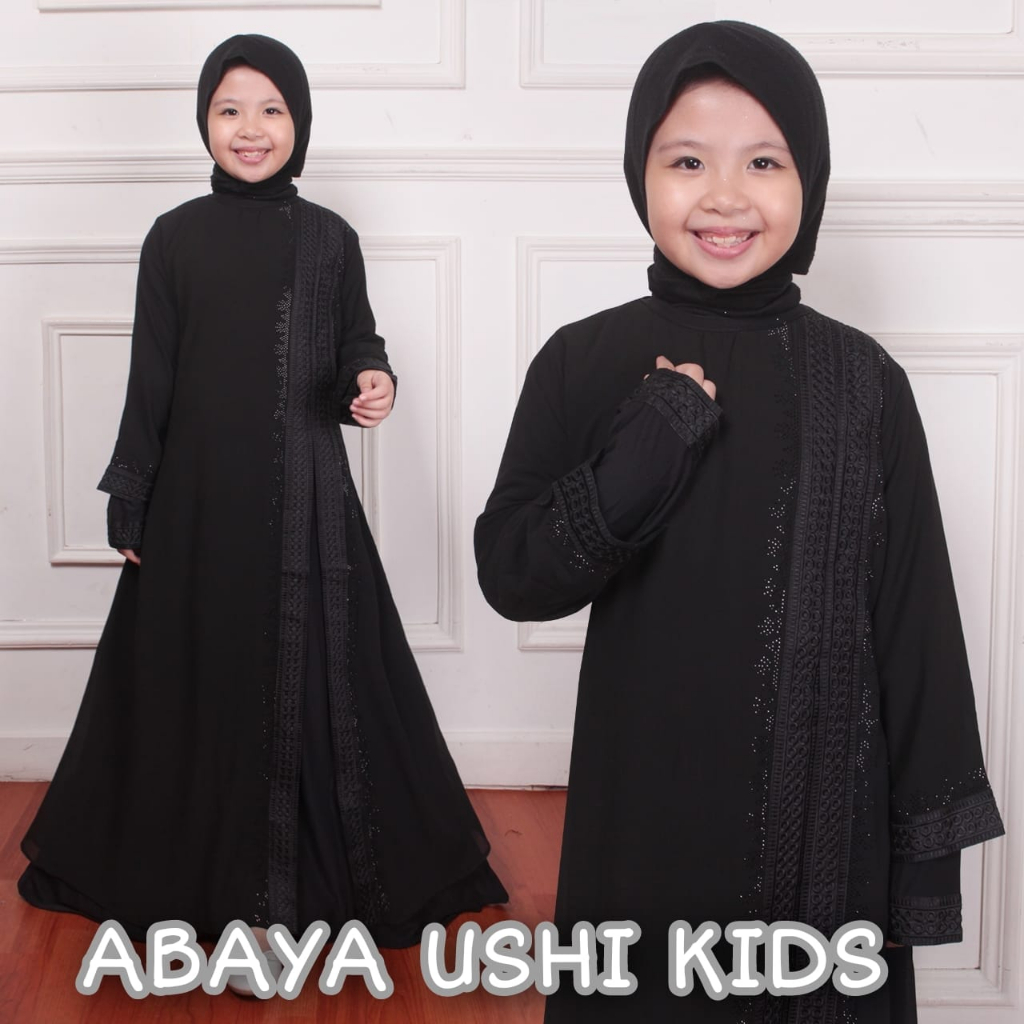 Gamis abaya anak perempuan / gamis turki bordir / dress arab / BAYA USHI KIDS