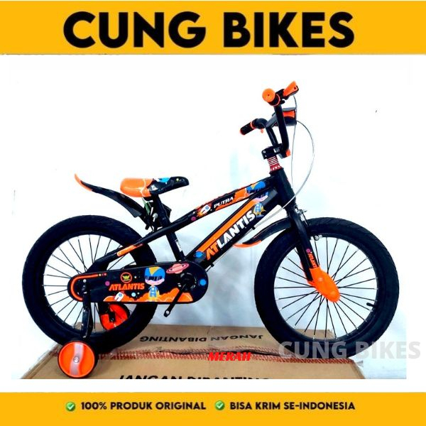 Sepeda anak laki-laki 16 Inch Atlantis transformers dan atlantis Putra +musik