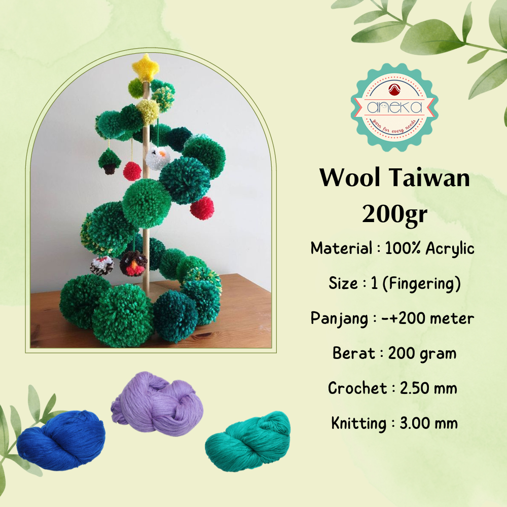 KATALOG - Benang Rajut Wool / Wol / Siet Yarn 200 gram TAIWAN (BENTUK HANK, TIDAK DIGULUNG) Part 2