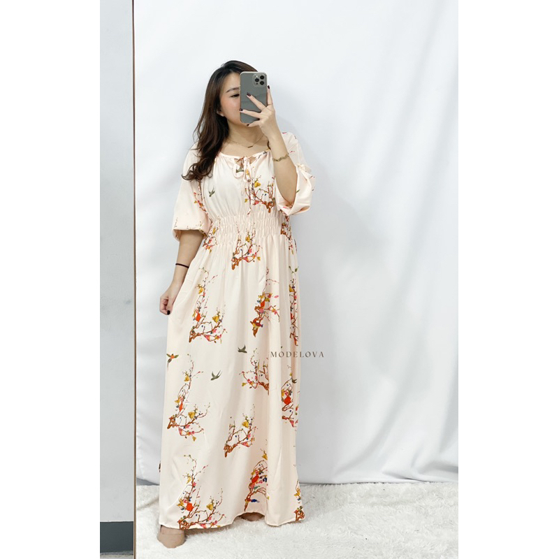 MDLV ~ 98820# Lamia Floral Maxi Dress Import