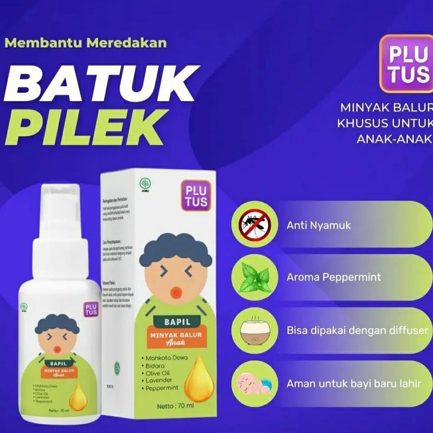 PLUTUS BAPIL &amp; LELAP MINYAK BALUR ANAK 70ML