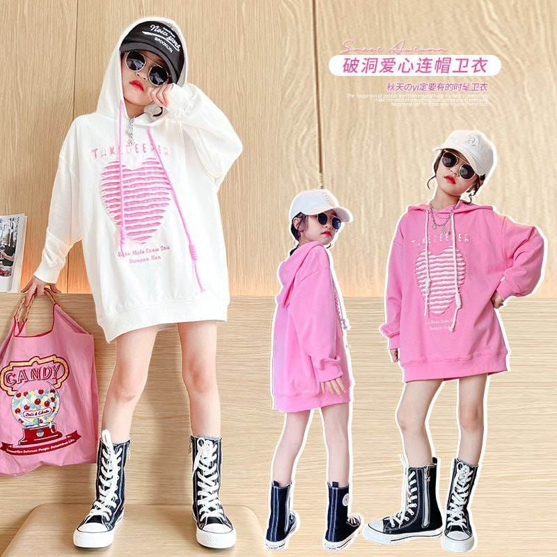 Dress Anak Perempuan Hoodie Casual Loves