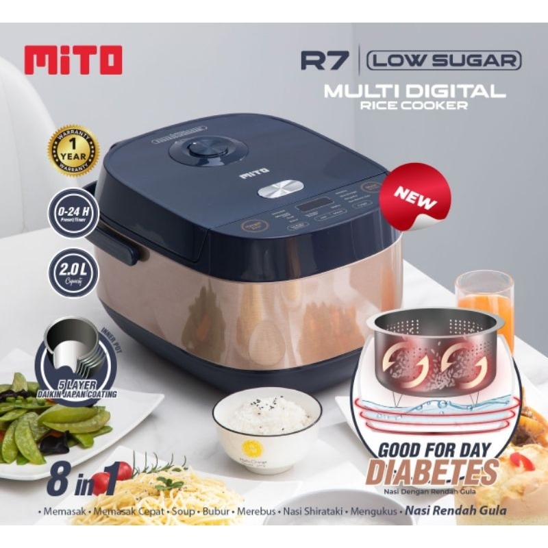 MAGIC COM MITO R7 LOW SUGAR MULTI DIGITAL RICE COOKER GARASNI RESMI