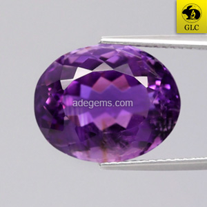 AT-052 Batu Permata Amethyst Kecubung Ungu Oval Uruguay Natural 10.76 Ct. Untreated & Sertifikat