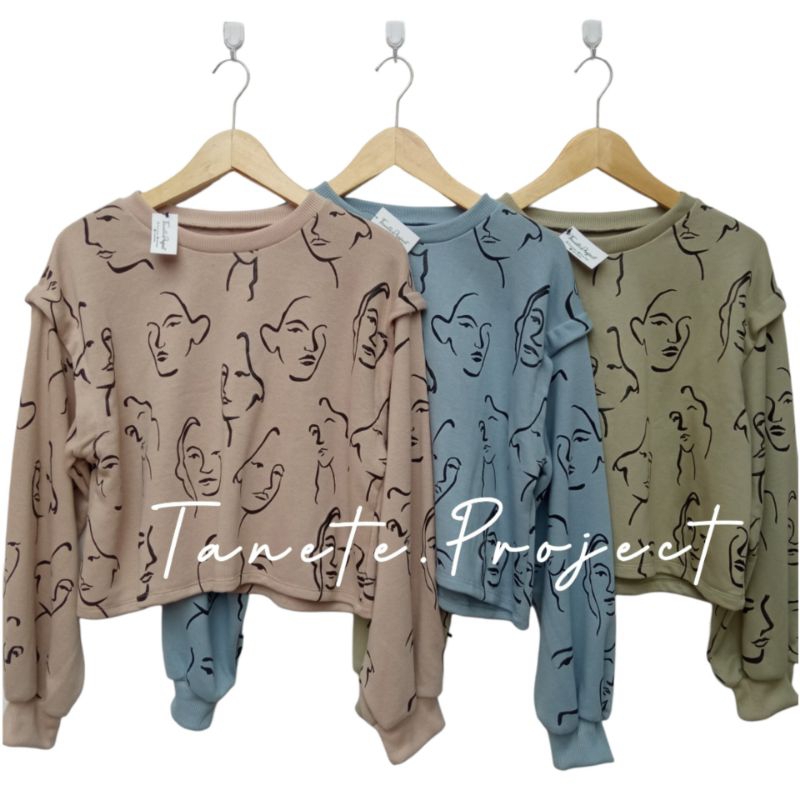 TANETE.PROJECT FACE CROP SWEATER