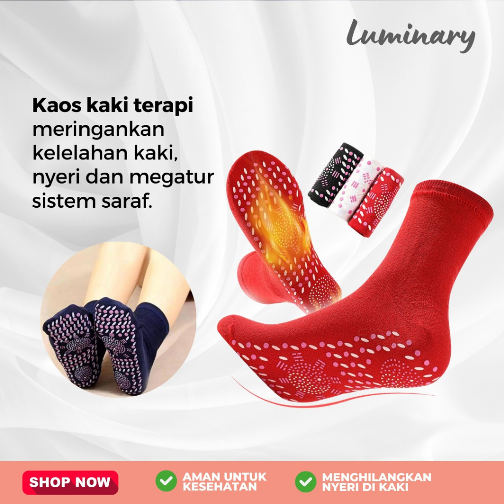 Kaos Kaki Terapi Magnetic Penghangat Telapak Kaki Lutut Pereda Nyeri Otot Dan Sendi