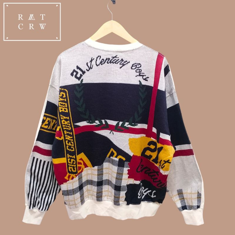 Romantic Crown RMTCRW Crewneck Half Knit Sweater