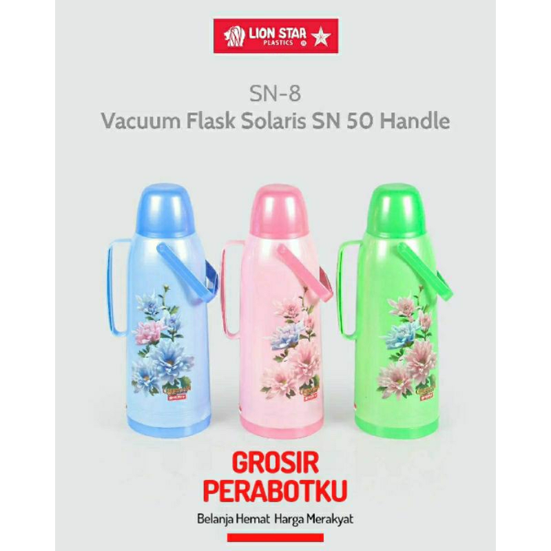 Termos Air Panas Lion Star Vacuum Flask Solaris 2 Liter Handle SN 50 Thermos Lion Star Solaris