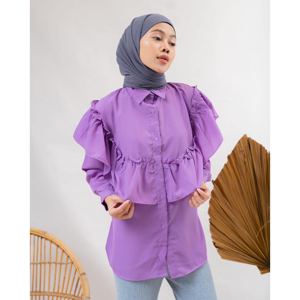 KEMEJA BLOUSE REMPEL BELLE KATUN WOLFIS POLOS PREMIUM SHIRT B556 CO