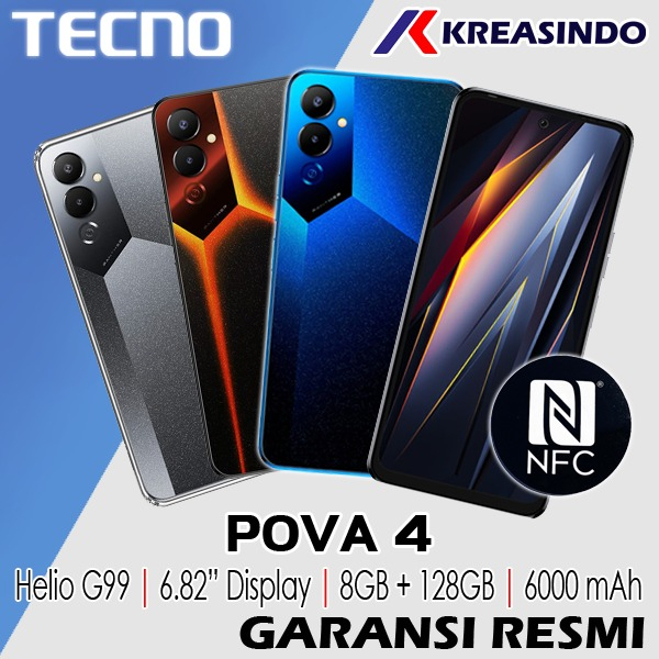 TECNO Pova 4 NFC 8/128 Ram 8GB Internal 128GB Garansi Resmi Original