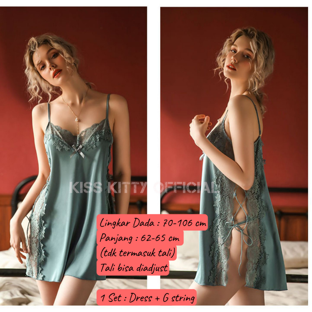 Lingerie Satin/Silk  All size baju dinas malam hari wanita kekinian import quality