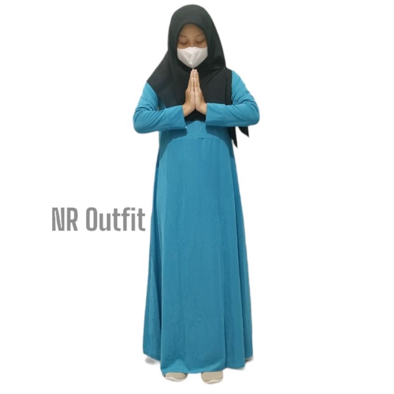 Gamis Polos Jersey Busui Syari Busana Muslim Fashion Cewek 1kg Muat 3pcs NR_Outfit Official COD