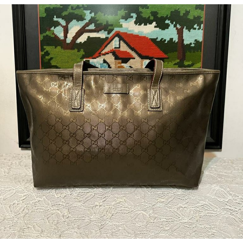 Tas Tote Gucci Monogram Vintage - Original Authentic