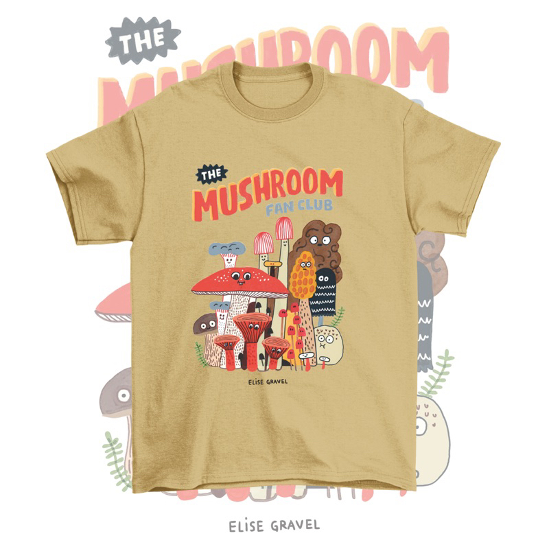 Tshitrallday Kaos Premium Unisex Pria &amp; Wanita bisa Oversize 100% Cotton Combed Mushroom Vintage