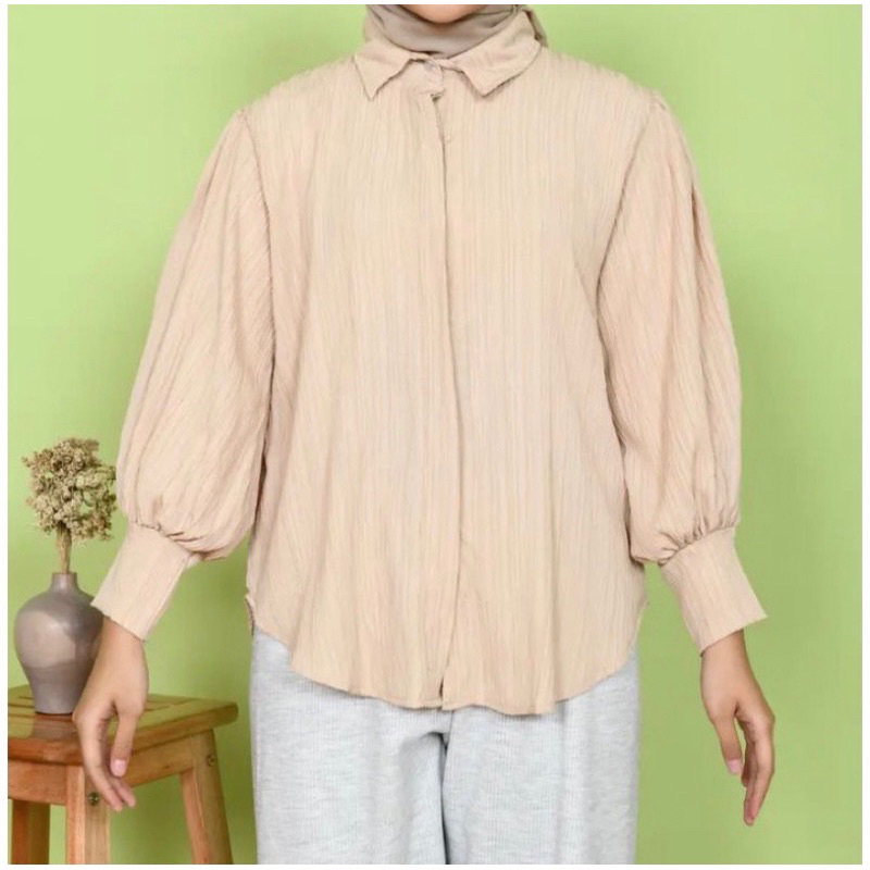 KEMEJA LENGAN BALON LADY CRUSH || BLOUSE KEMEJA BABY CRUSH LENGAN PUFFY