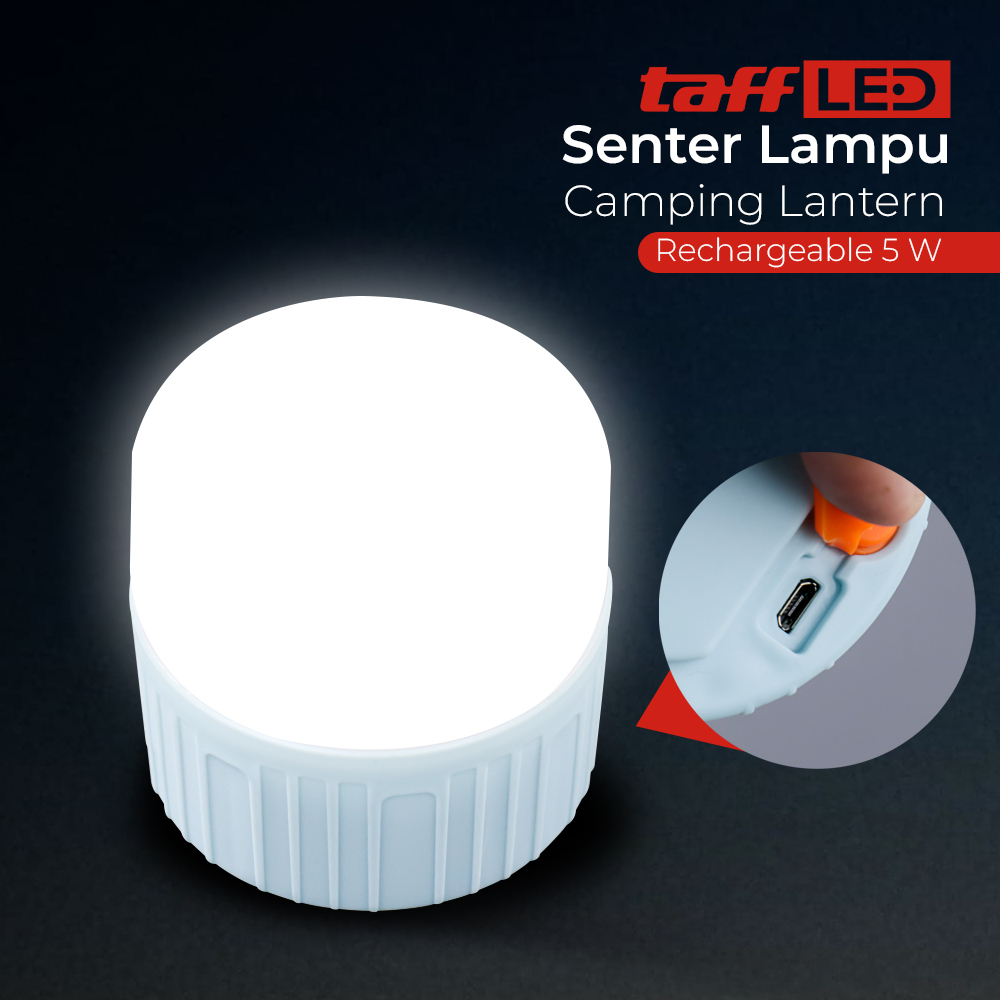 TaffLED - Lampu Gantung Cas USB - Lentera Tenda Darurat Rechargeable - Emergency Camping Lantern