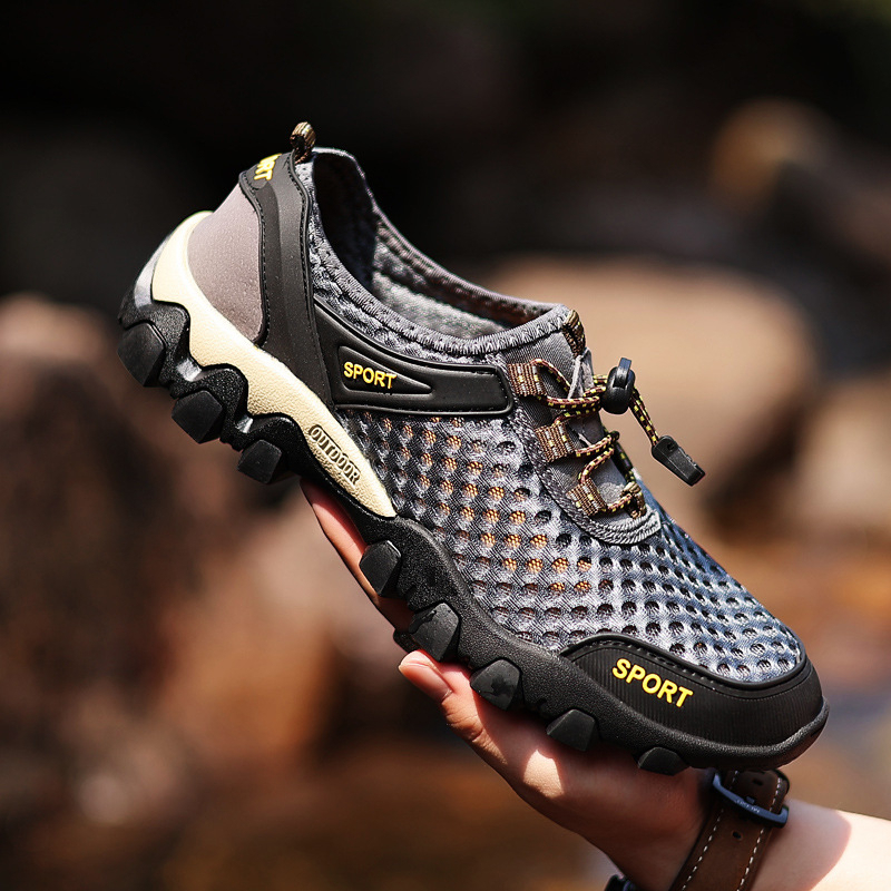 Leedoo Sepatu Hiking Pria Kasual Sepatu Sneakers Sepatu Gunung Outdoor Adventure Touring Shoes MH205 Abu