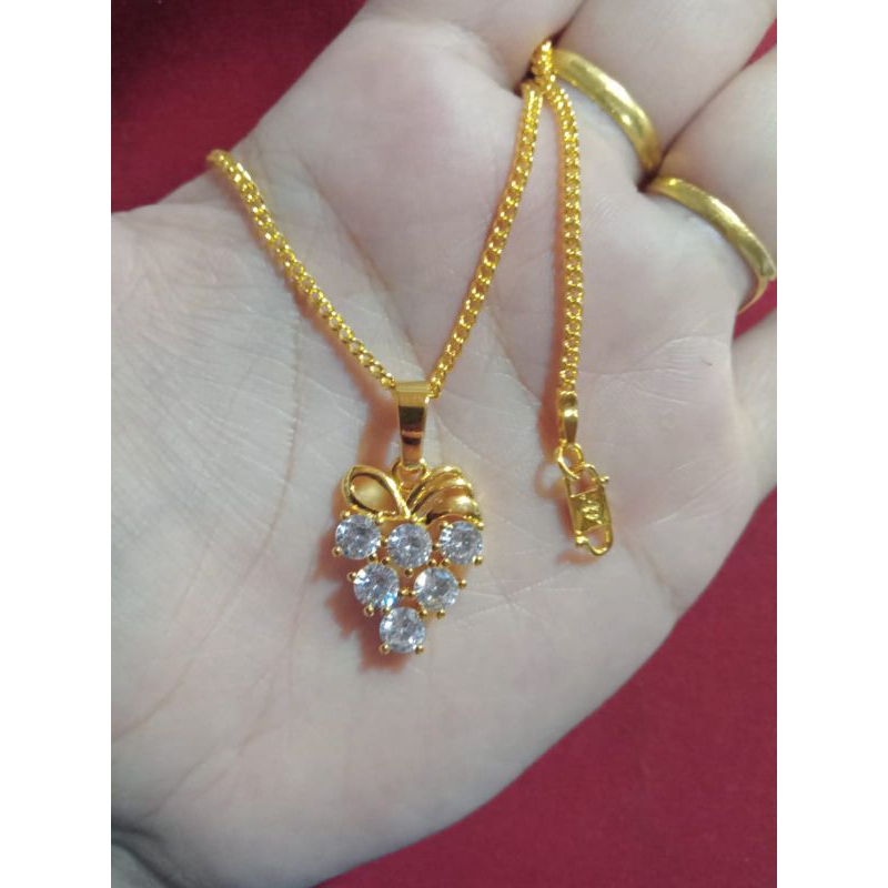 kalung limpis anggur 2 lapis emas 24k