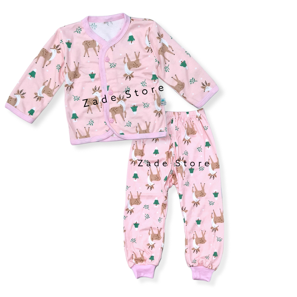 Setelan piyama bayi lengan Panjang Pendek SNI Little Owl one set baju bayi newborn celana panjang baju kancing