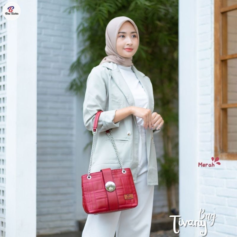 TAS TIVANY BY BIRU TSABITA BAHAN  KULIT SINTETIS TEBAL TAS PESTA TAS KONDANGAN PREMIUM