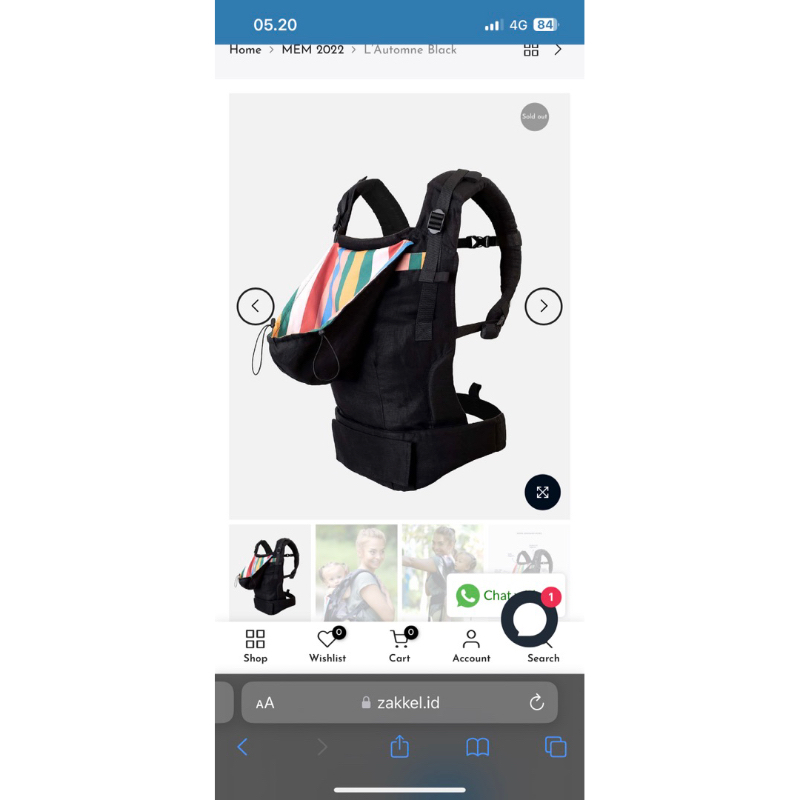 (sold) Preloved Zakkel X Mikhadou Baby Carrier (MEM)