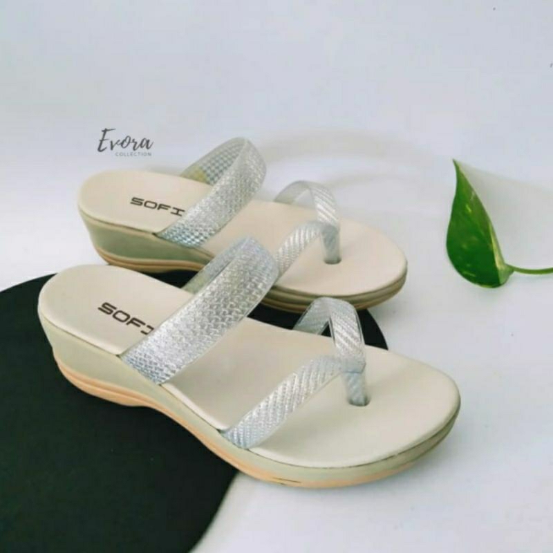 sandal anak perempuan wedges japit slop | sandal party anak cewek