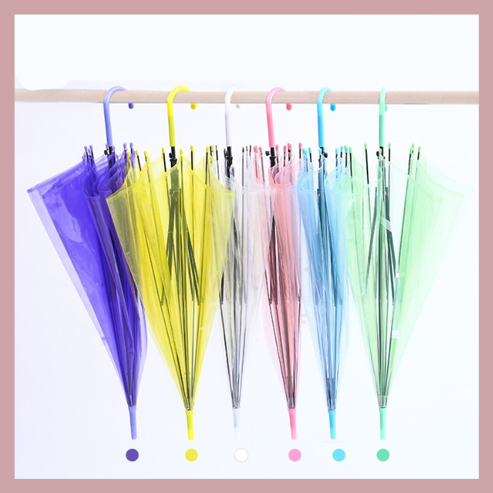 Payung Transparan Polos Korea Anak Dewasa Warna Warni Premium Murah