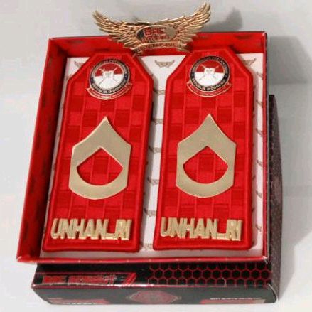 Pangkat Pdu UNHAN_RI kopral exclusive bordir merah lis merah