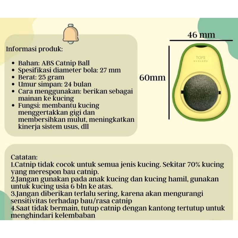 CATNIP BALL Tempel Putar Kucing  / Mainan Bola Catnip / CATMINT Kucing