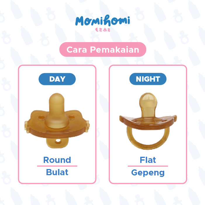 MOMI HOMI Teether Dot 01 Empeng Bayi Pacifier mainan perlengkapan baby Empeng Gigitan Bayi Set Dengan Tali Klip Pengikat