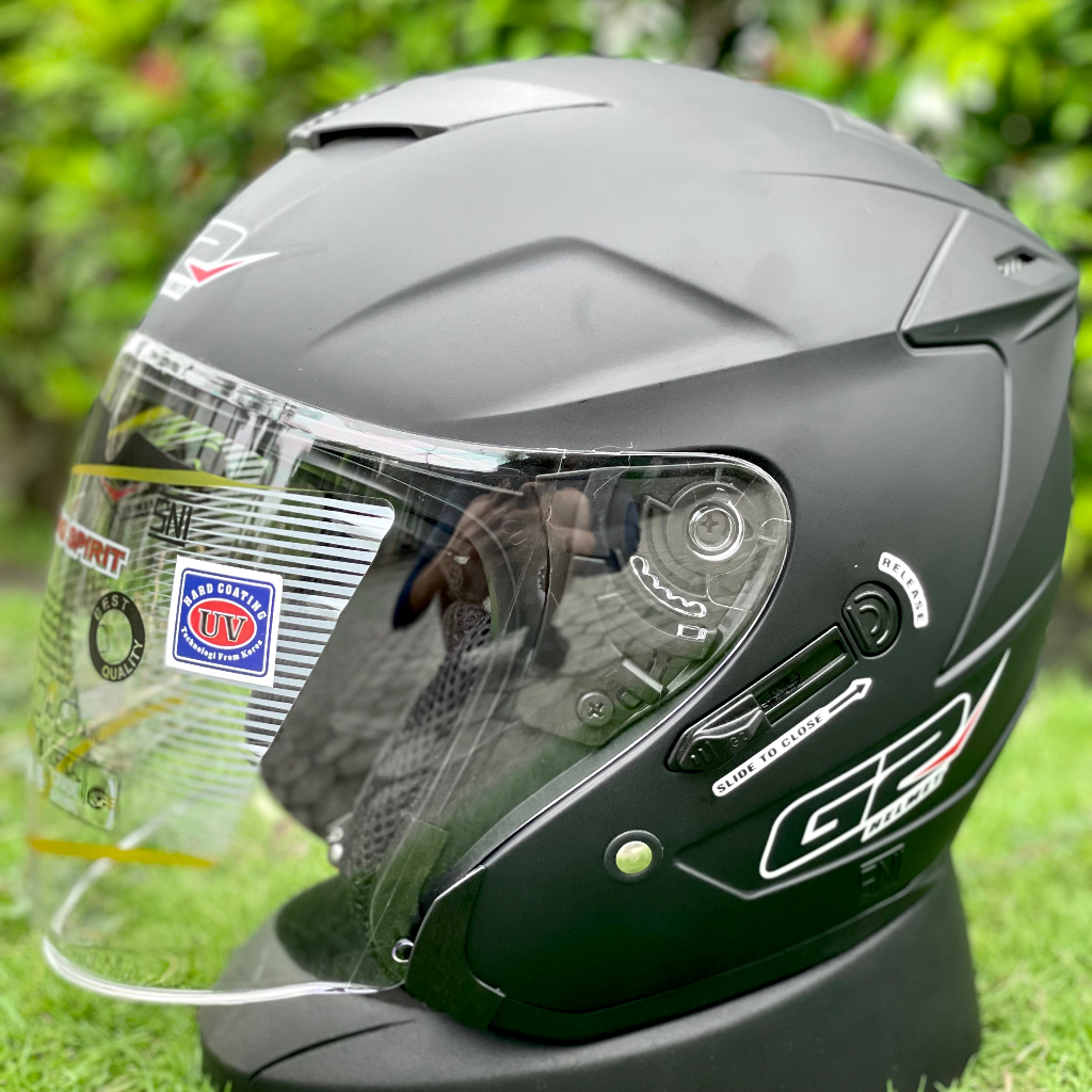 Helm Half Face Double Visor G2 Optimax Pria Wanita Dewasa Sni