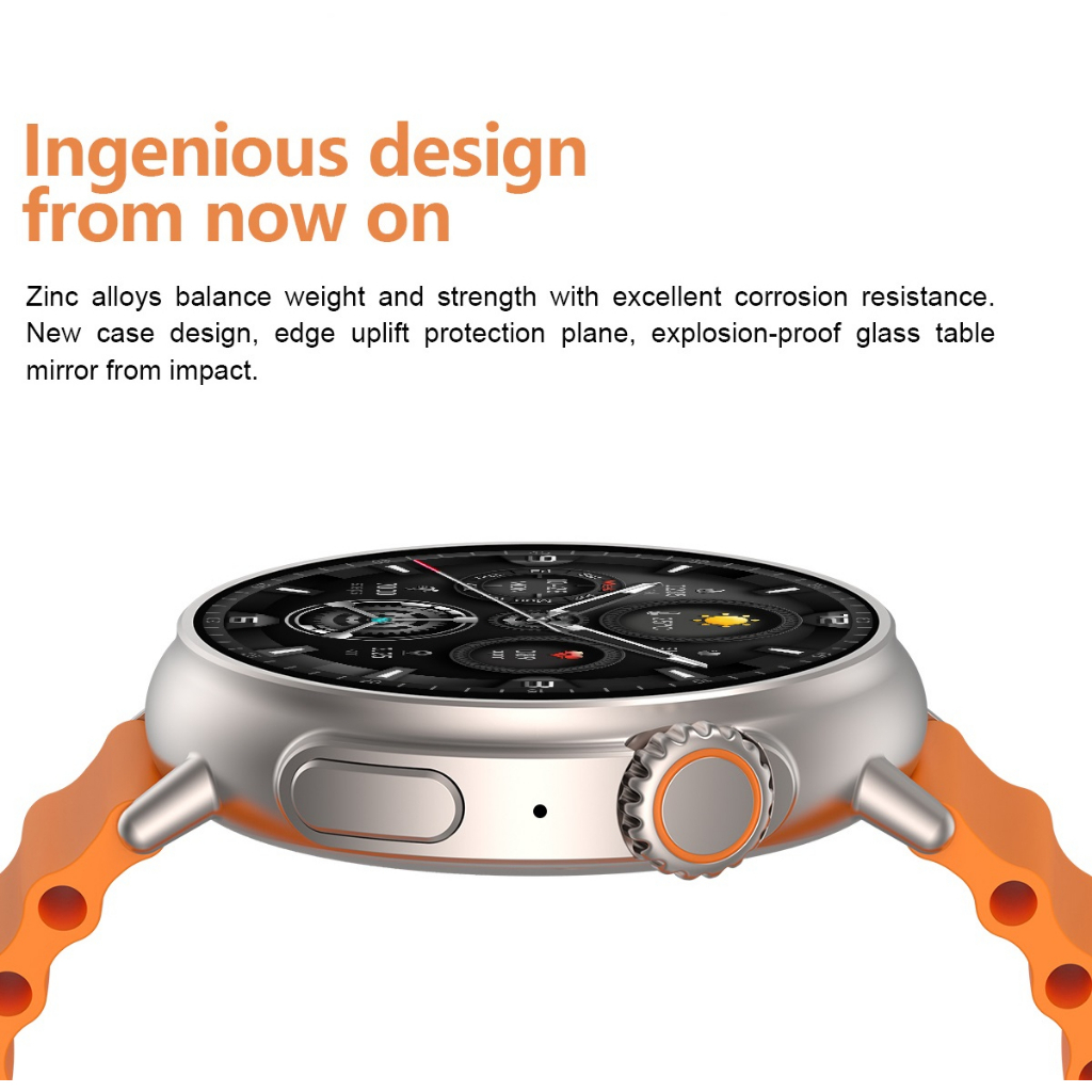 Garansi❤️Z78 Ultra Smart Watch 1.52 Full-screen Series 8 Ultra Bluetooth Call Explosion-proof Scratch-proof GPS Tracking Fitness Wireless Charging