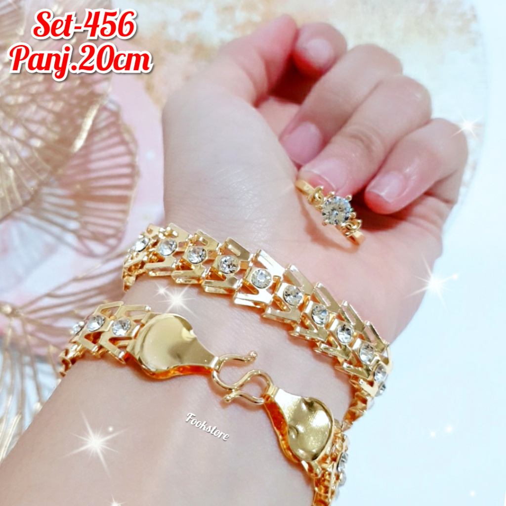 SET GELANG RANTAI DEWASA 2 IN 1 ANTI ALERGI /SET-456