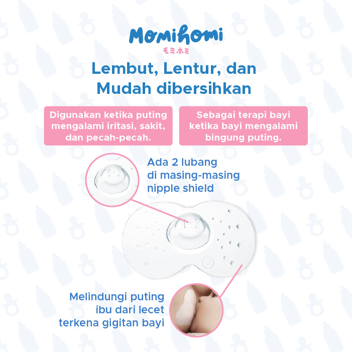 MOMI HOMI Pelindung Puting 03 Bahan Silikon Untuk Menyusui nipple Cover shiled breast pad  BPA Free Bebas Bahan Kimia Nipple Shield