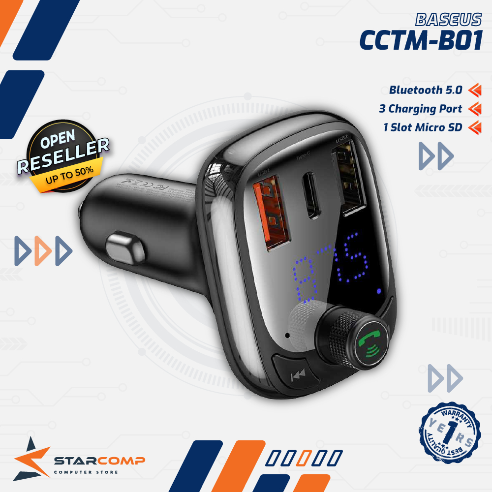 Baseus CCTM-B01 Transmitter Quick Charger Mobil Bluetooth Mp3