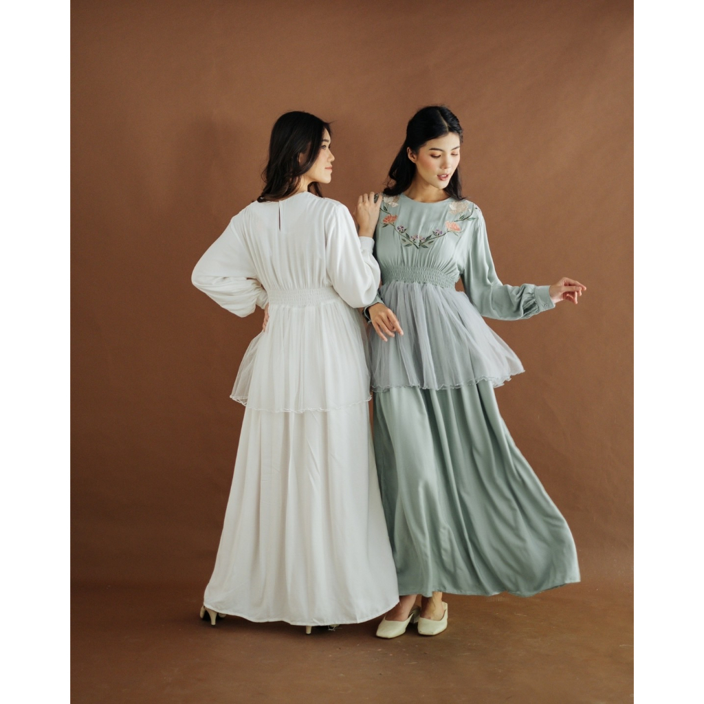 Myrubylicious RUELE LONGDRESS | DRESS WANITA | DRESS RAYON | DRESS MOTIF BUNGA | DRESS BORDIR