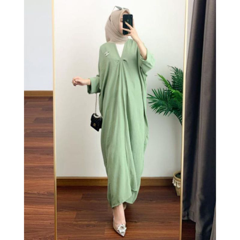 kaftan crincle airflow gamis kaftan